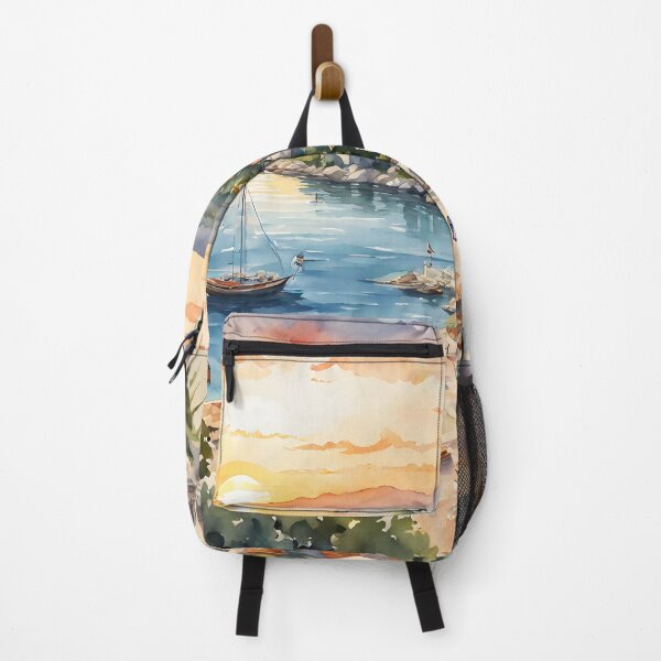 Item preview, Zaton Dreams: Watercolor Sunset on Croatia's Coast designed and sold by LSVart.