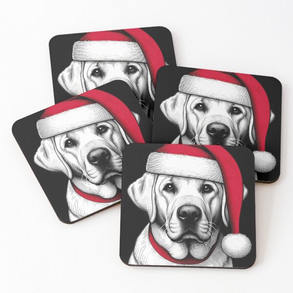 Item preview, Cute Labrador Retriever in a Festive Santa Hat designed and sold by HeadTurningArt.