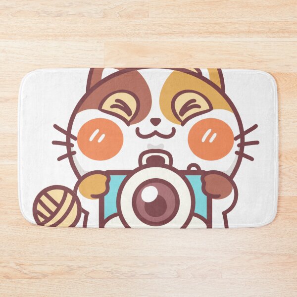 Item preview, Happy Calico Cat with Camera Cartoon Illustration designed and sold by mumeaw.