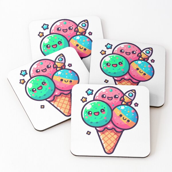 Item preview, Kawaii Cosmic Ice Cream Trio designed and sold by Esfera-Ninja.