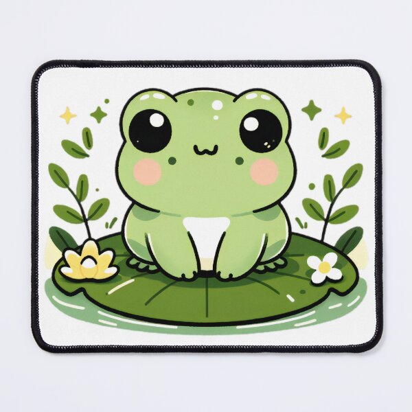 Item preview, Adorable Green Screaming Froggy - Cute Lily Pad Haven designed and sold by lubushop1.