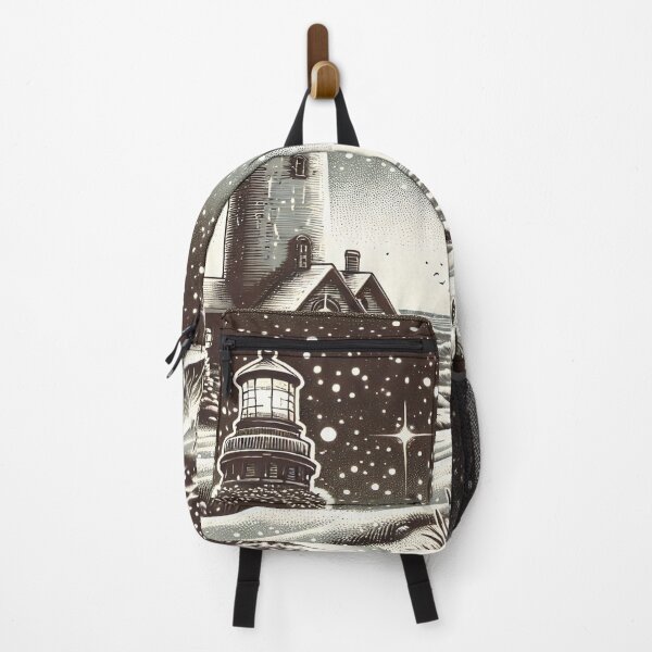 Item preview, Lighthouse Winter's Calm, Starry Serenity designed and sold by PictorialWhimsy.
