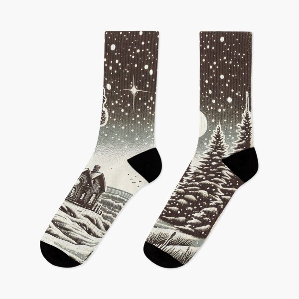 Item preview, Lighthouse Winter's Calm, Starry Serenity designed and sold by PictorialWhimsy.