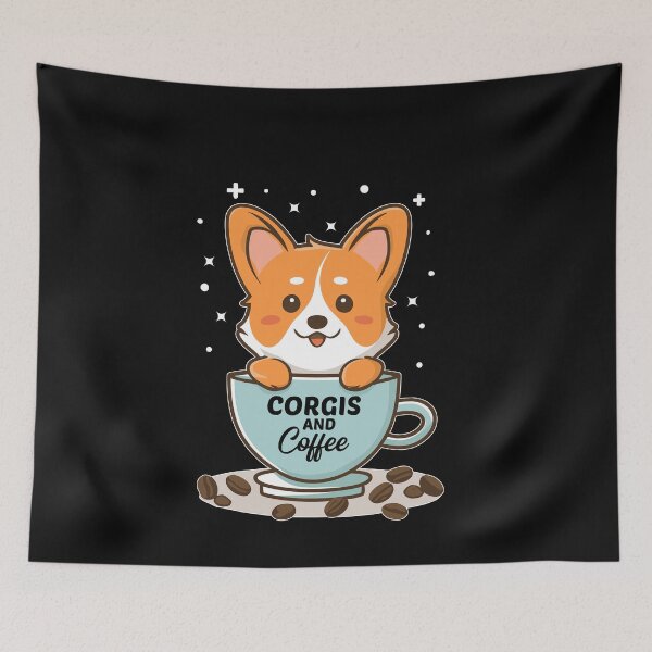 Item preview, Coffee And Corgi T-shirt Design. designed and sold by Faysalfashion.