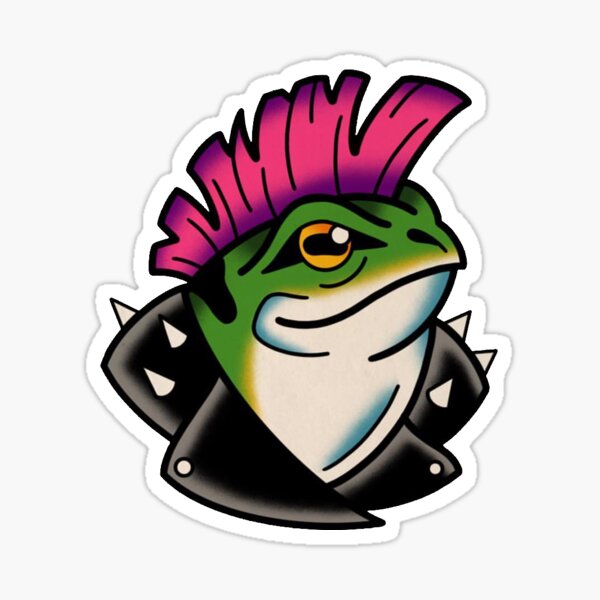 Punk Frog Stickers for Sale, Free US Shipping