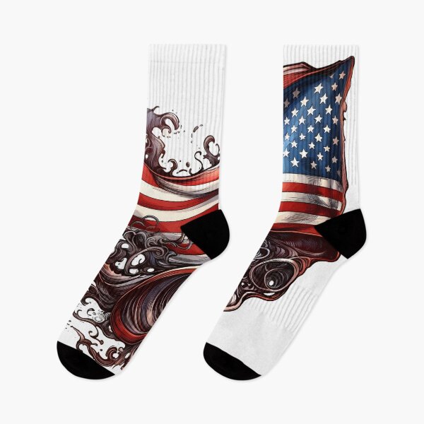 Item preview, watercolor steampunk american flag designed and sold by dcrc.