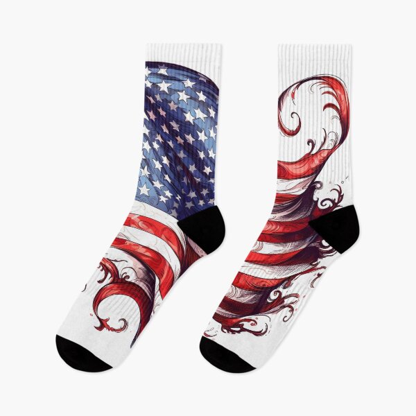 Item preview, watercolor steampunk american flag designed and sold by dcrc.