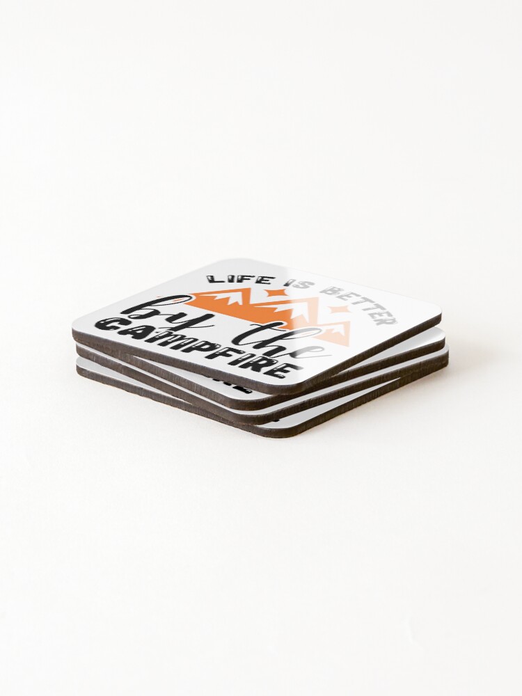 Thumbnail 4 of 5, Coasters (Set of 4), Camping designed and sold by ROKANDESIGNART.