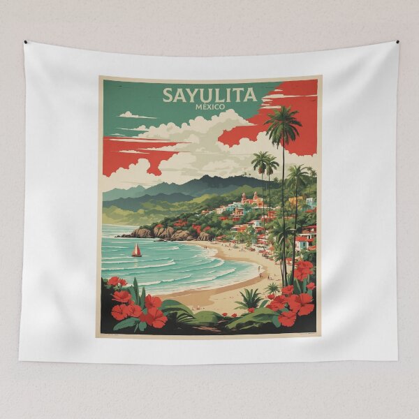 Item preview, Sayulita Mexico Vintage Poster Tourism designed and sold by TravelersGems.