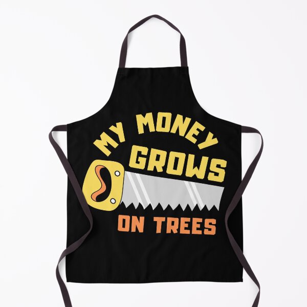 Item preview, My money grows on trees - A wood saw and a lumberjack - I make money on a tree | Yellow and orange summer colors designed and sold by Erry-ewell.