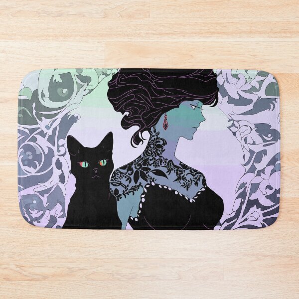 Item preview, Woman and black cat (purple) designed and sold by etherElric.