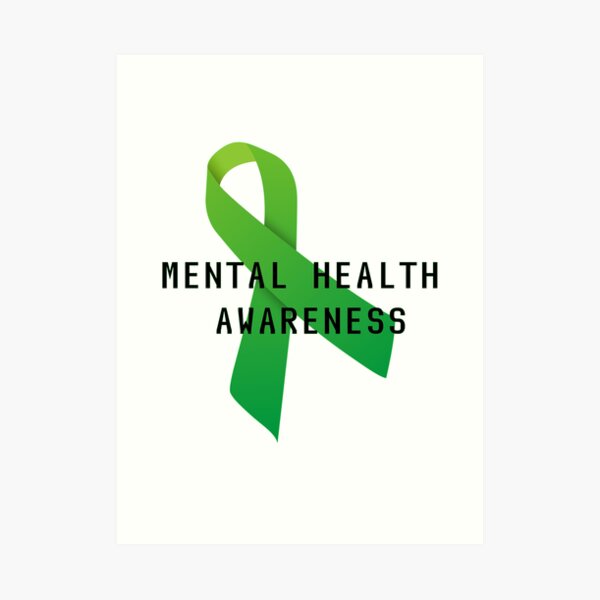 Mental Health Awareness Ribbon W Light Outer Glow Art Print By Ngwoosh Redbubble 2820