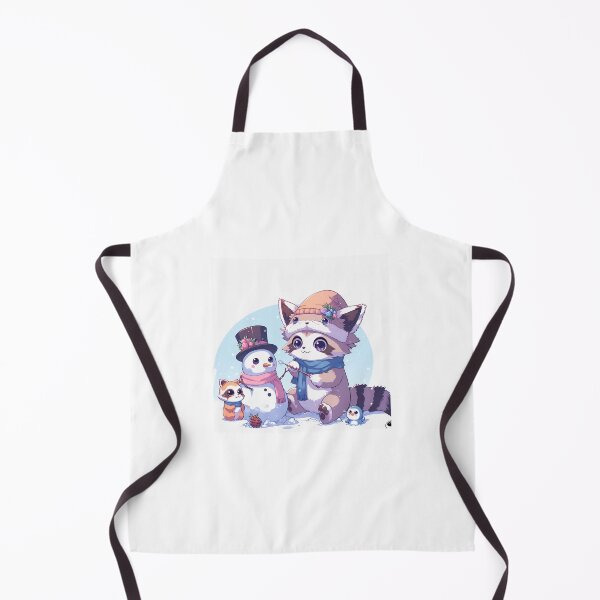Item preview, Kawaii Raccoons Building Snowmen designed and sold by Targa-desing.