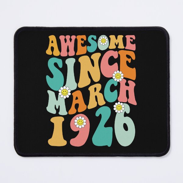 Item preview, Awesome Since March 1926 | Made In 1926 | Retro Groovy Birthday designed and sold by Christina-grich.