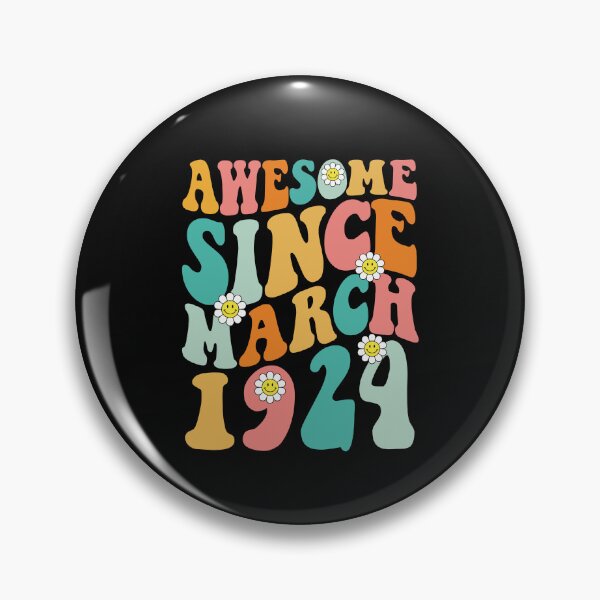 Item preview, Awesome Since March 1924 | Made In 1924 | Retro Groovy Birthday designed and sold by Christina-grich.
