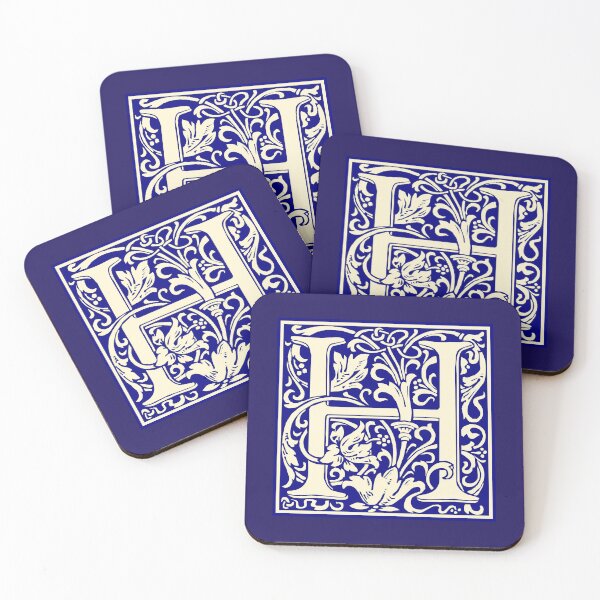Item preview, William Morris Vintage Letra H Monograma Inicial Azul designed and sold by Jeallan Designs.