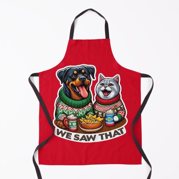 Item preview, We Saw That meme Rottweiler Dog Scottish Fold Cat Ugly Christmas Sweater Nachos Hot Chocolate designed and sold by plushism.