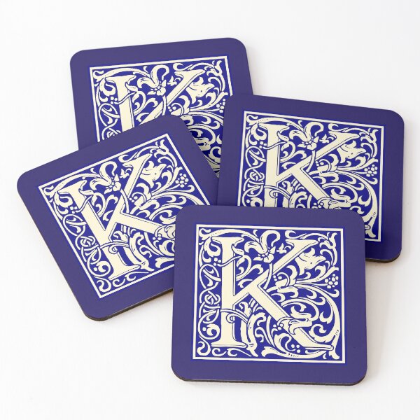 Item preview, William Morris Vintage Letra K Monograma Inicial Azul designed and sold by Jeallan Designs.
