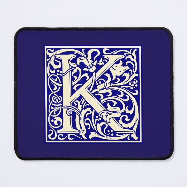 Item preview, William Morris Vintage Letter K Monogram Initial Blue designed and sold by Jeallan Designs.
