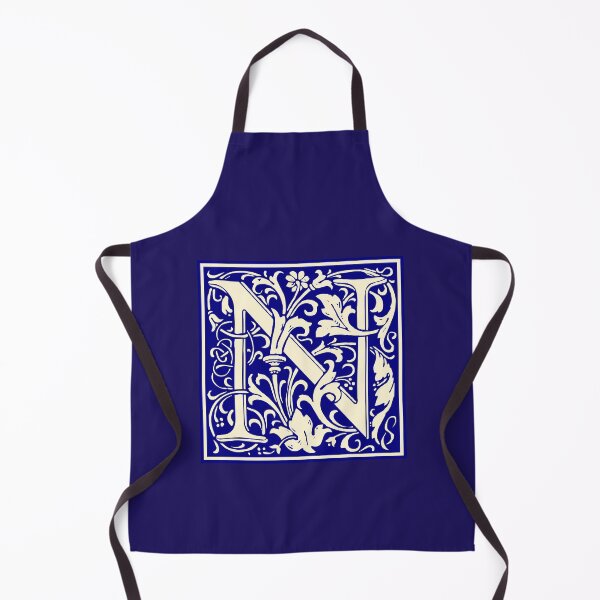 Item preview, William Morris Vintage Letter N Monogram Initial Blue designed and sold by Jeallan Designs.