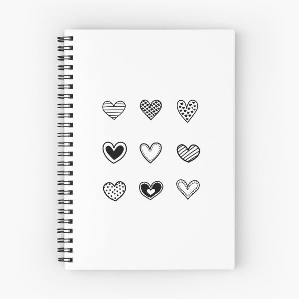 Item preview, Black and white heart doodles set designed and sold by wonderxwander.