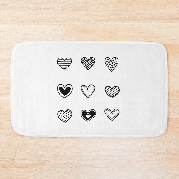 Item preview, Black and white heart doodles set designed and sold by wonderxwander.