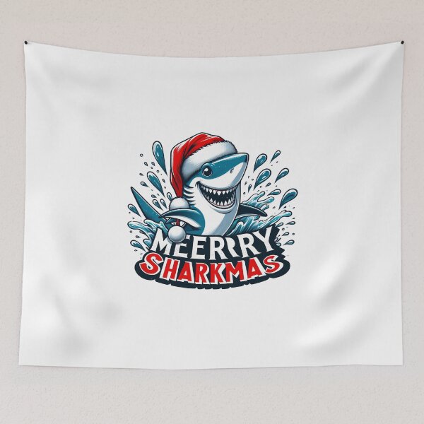 Item preview, Merry Sharkmas - Holiday Cheer with a Bite: Splashing into Merry Sharkmas! designed and sold by Sonic-Store.