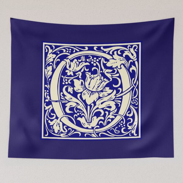 Item preview, William Morris Vintage Letter O Monogram Initial Blue designed and sold by Jeallan Designs.