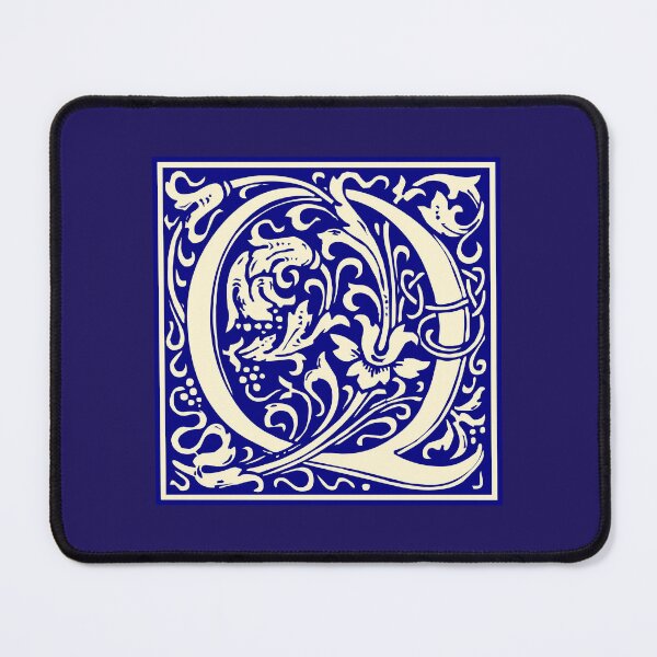 Item preview, William Morris Vintage Letter Q Monogram Initial Blue designed and sold by Jeallan Designs.