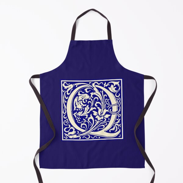 Item preview, William Morris Vintage Letter Q Monogram Initial Blue designed and sold by Jeallan Designs.