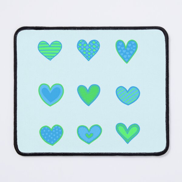 Item preview, Blue and green heart doodles set designed and sold by wonderxwander.
