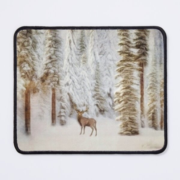 Item preview, Winter Mood With A Deer In The Snowy Forest designed and sold by Pretty-Bird.