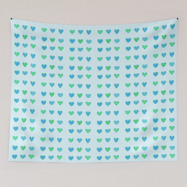 Item preview, Blue and green heart doodles set designed and sold by wonderxwander.
