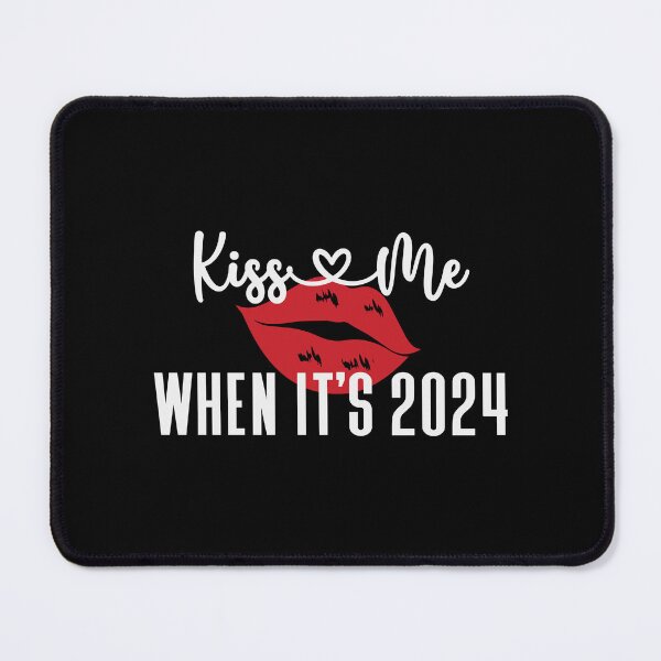 Item preview, Kiss Me When It's 2024 - Red Lips and Romantic New Year Celebration (White and Red Design) designed and sold by Spiprinto.