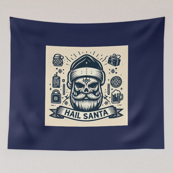 Item preview, Hail Santa - Skull in santa hat designed and sold by PickledjoArt.