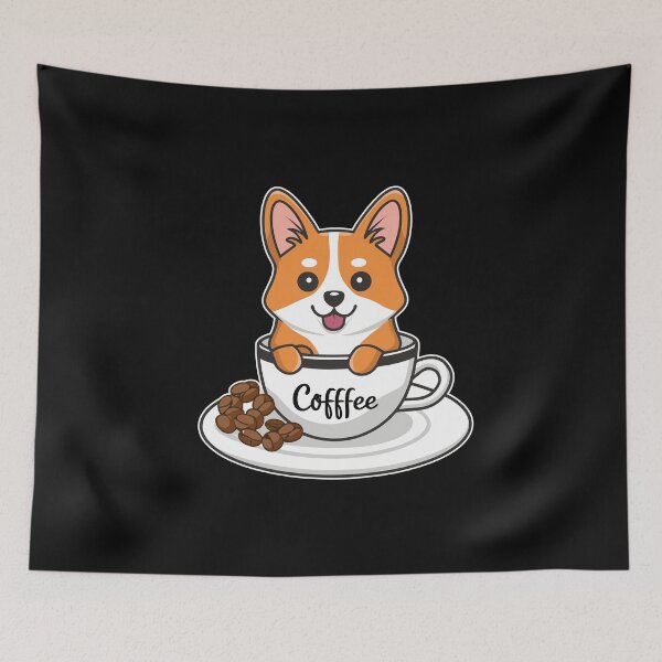 Item preview, Coffee And Corgi T-shirt Design. designed and sold by Faysalfashion.