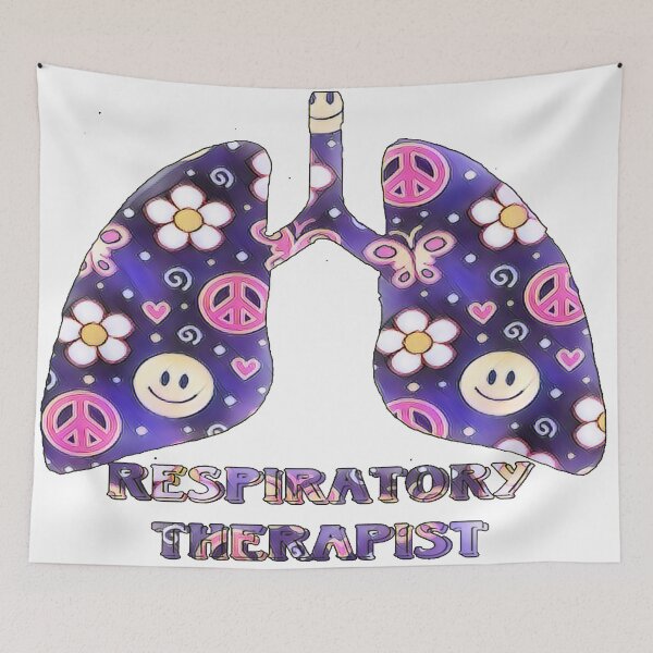 Item preview, Purple Peace Smily Floral Respiratory Therapist designed and sold by natnat7w.