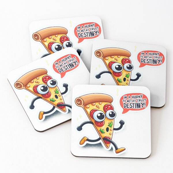 Item preview, Funny Pizza Slice Cartoon Sticker - Embracing 'Crust Destiny' designed and sold by The-Library.
