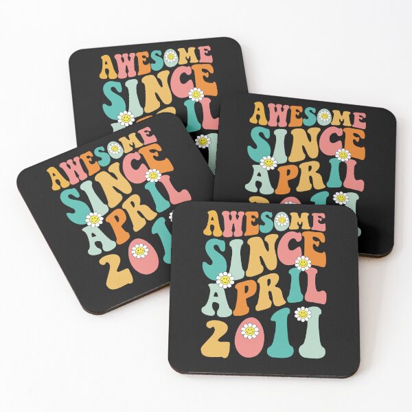 Item preview, Awesome Since April 2011 | Made In 2011 | Retro Groovy Birthday designed and sold by Christina-grich.