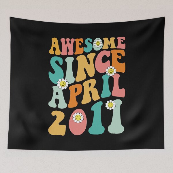 Item preview, Awesome Since April 2011 | Made In 2011 | Retro Groovy Birthday designed and sold by Christina-grich.
