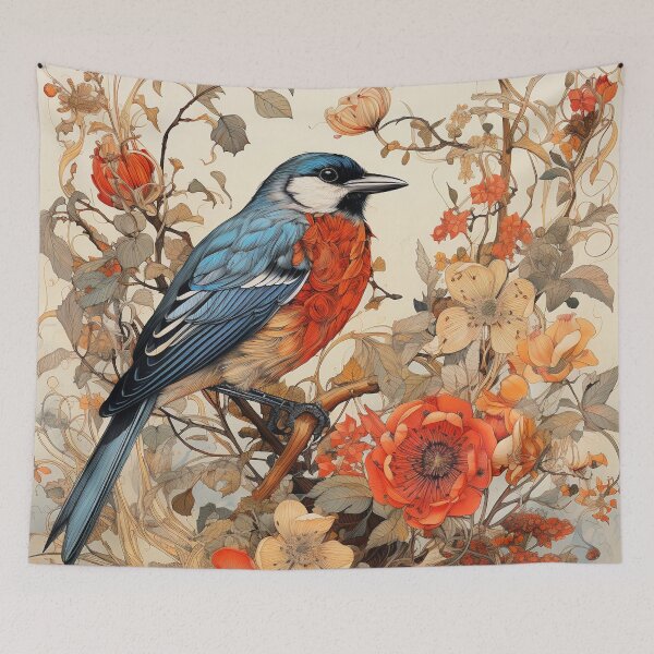 Item preview, William Morris inspired bird designed and sold by cipoprimo.