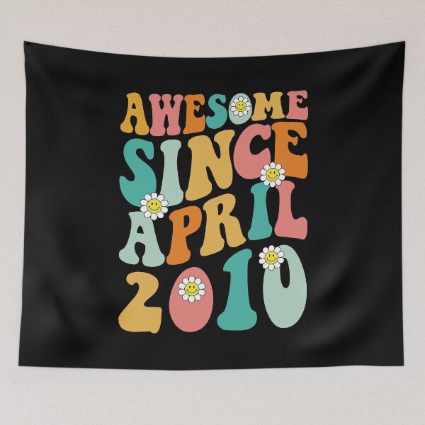 Item preview, Awesome Since April 2010 | Made In 2010 | Retro Groovy Birthday designed and sold by Christina-grich.