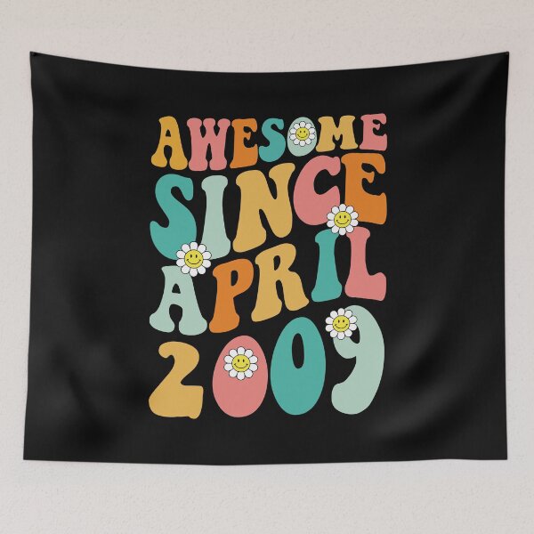 Item preview, Awesome Since April 2009 | Made In 2009 | Retro Groovy Birthday designed and sold by Christina-grich.