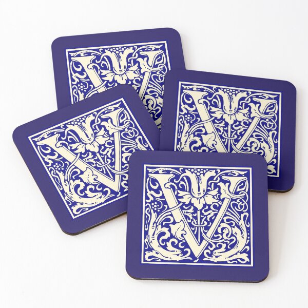 Item preview, William Morris Vintage Letra V Monograma Inicial Azul designed and sold by Jeallan Designs.