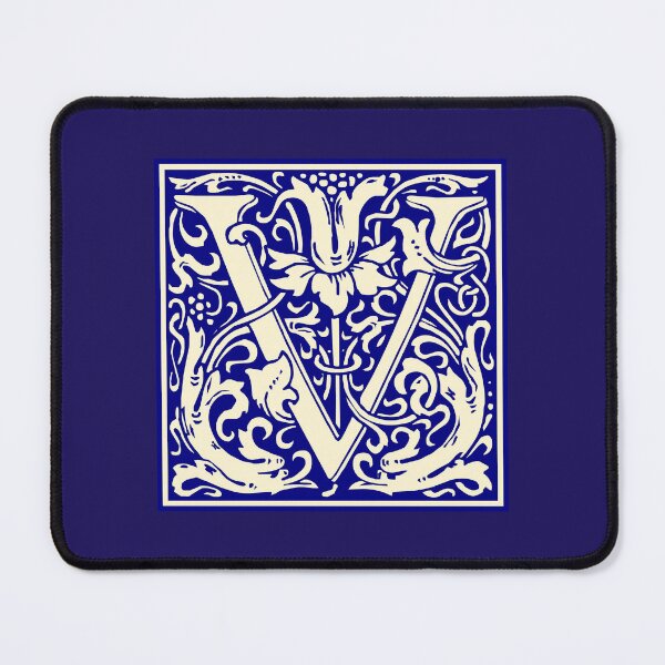 Item preview, William Morris Vintage Letter V Monogram Initial Blue designed and sold by Jeallan Designs.