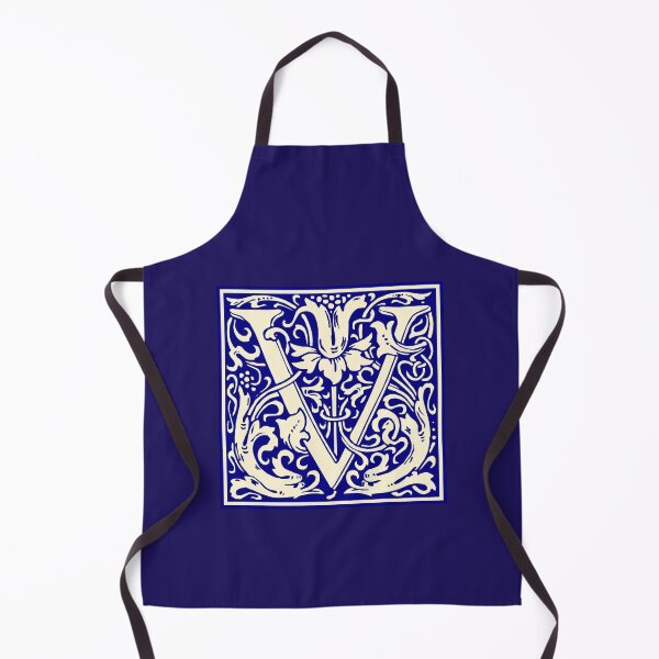 Item preview, William Morris Vintage Letter V Monogram Initial Blue designed and sold by Jeallan Designs.