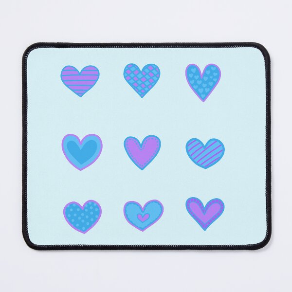 Item preview, Blue and purple heart doodles set designed and sold by wonderxwander.