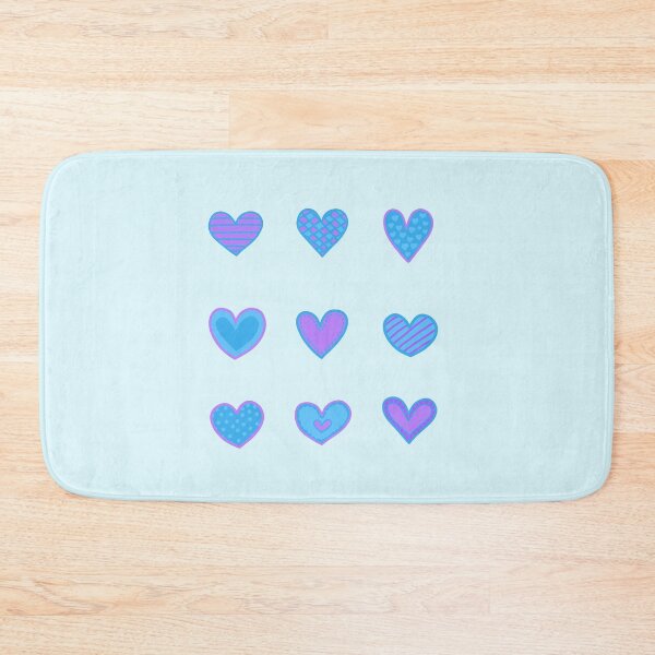 Item preview, Blue and purple heart doodles set designed and sold by wonderxwander.