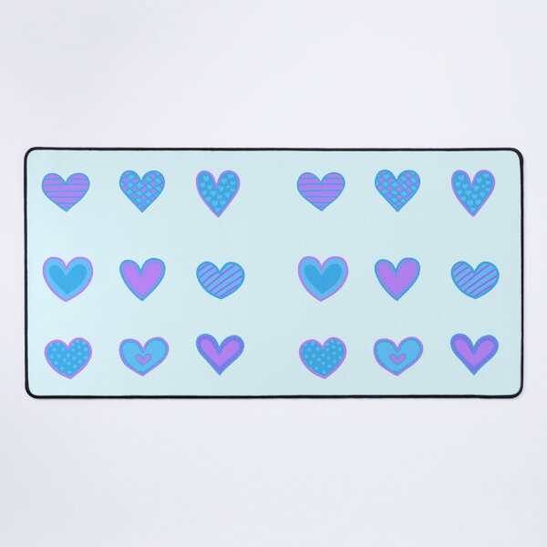Item preview, Blue and purple heart doodles set designed and sold by wonderxwander.