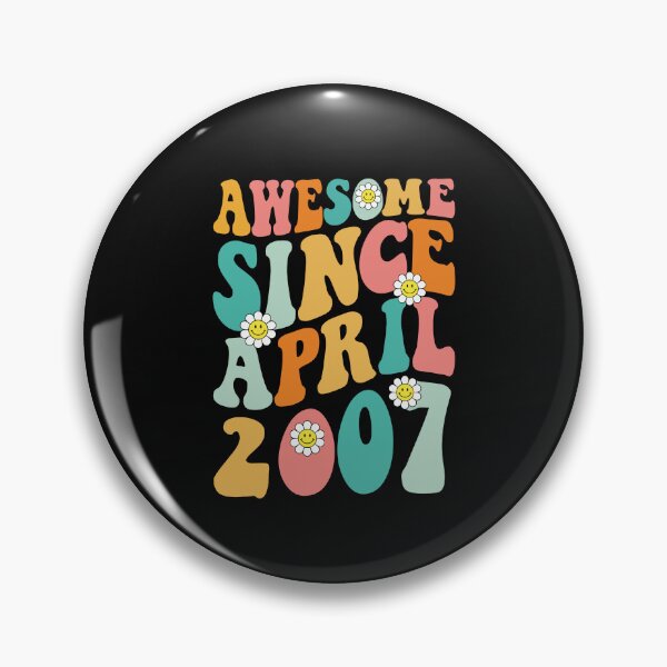 Item preview, Awesome Since April 2007 | Made In 2007 | Retro Groovy Birthday designed and sold by Christina-grich.